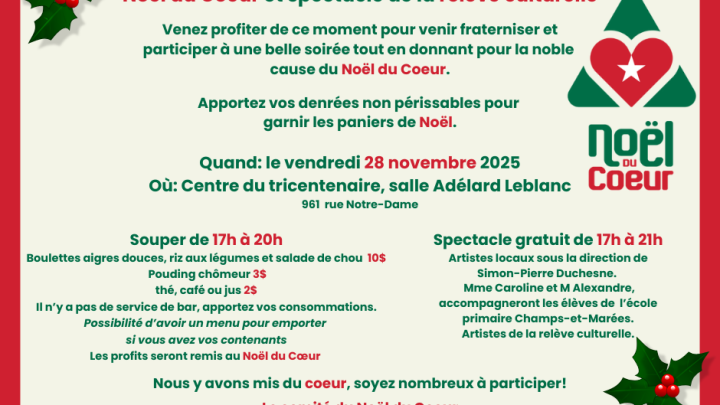 Noël du Coeur et spectacle de la relève culturelle