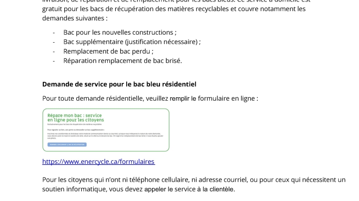Nouveau - bac bleu, service de livraison, réparation...