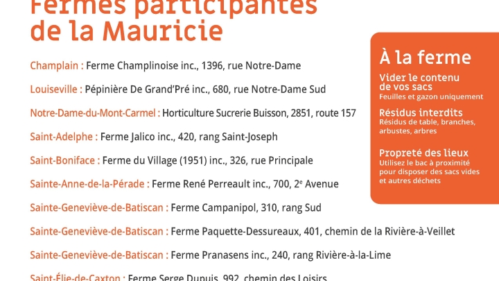 Apportez vos feuilles à la ferme