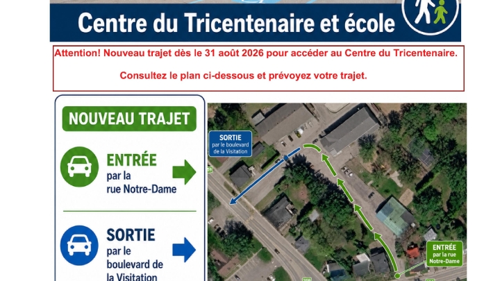 Nouveau trajet au Centre du Tricentenaire