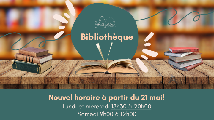 Nouvel horaire bibliothèque