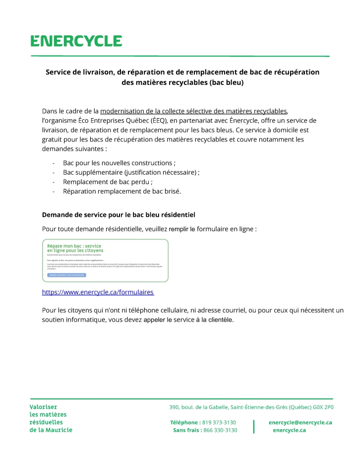 Nouveau - bac bleu, service de livraison, réparation...