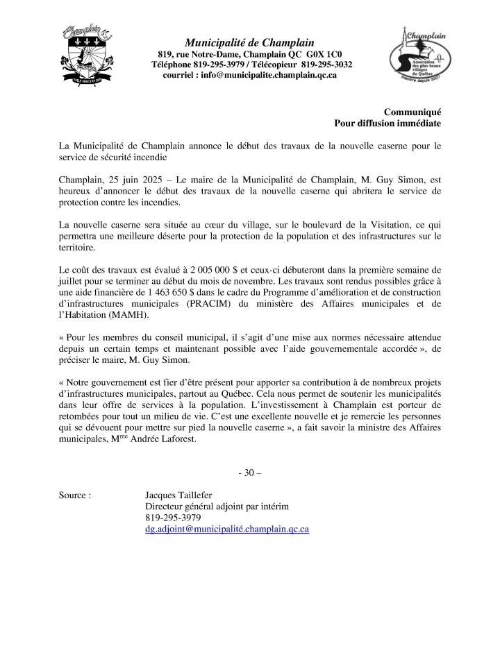 Première pelletée de terre - nouvelle caserne incendie
