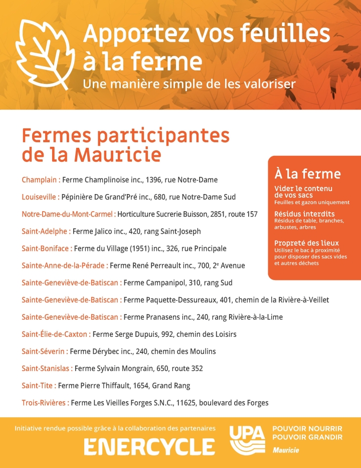 Apportez vos feuilles à la ferme